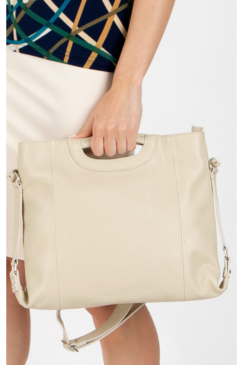 Geantă comodă pentru damă, din piele naturală de culoare Cloud Cream [1]