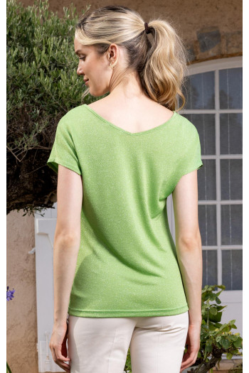 Bluză elegantă de culoare Green Tea cu efect strălucitor  [1]