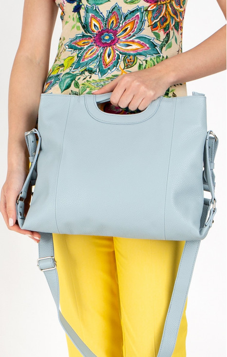 Geantă confortabilă de damă, din piele naturală în culoarea Baby Blue [1]