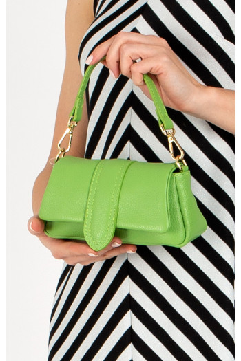 Geantă mini de damă cu mâner lung și lanț auriu în culoarea Kiwi [1]