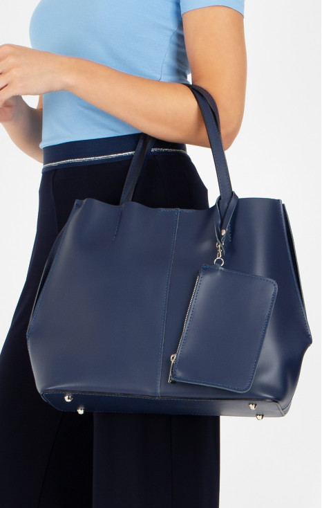 Geantă mare, elegantă, din piele naturală de culoare Indigo [1]