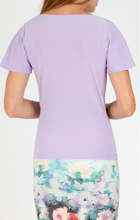 Elegant blouse with a draped neckline in Lavandula [1]