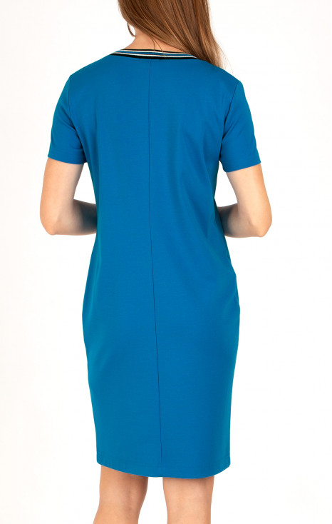 Rochie mini cu buzunare, culoare Azure Blue