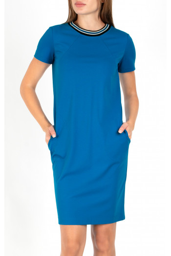 Rochie mini cu buzunare, culoare Azure Blue [1]
