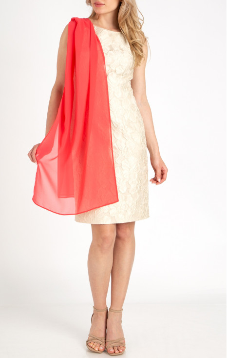 Eșarfă vaporoasă cu o transparență delicată, de culoare Desert Rose