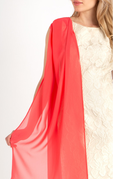 Eșarfă vaporoasă cu o transparență delicată, de culoare Desert Rose