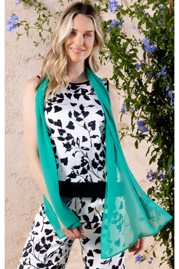 Eșarfă fină dintr-o țesătură vaporoasă în verde vibrant - Aqua Green