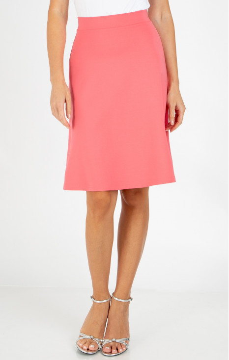 Fustă evazată din tricot dens, &icirc;n culoarea Strawberry Pink