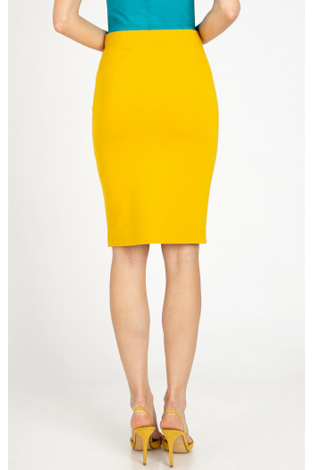 Fustă scurtă din tricot, în culoarea Mimosa [1]