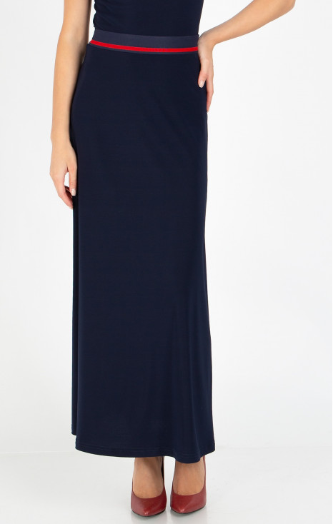 Fustă maxi din jerseu solid, de culoare Dark Navy Blue [1]