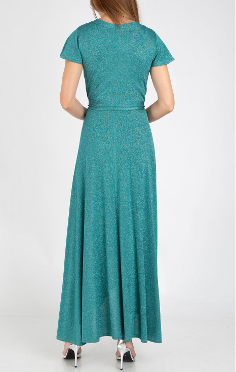Rochie elegantă de petrecere, strălucitoare, de culoare Brilliant Turquoise Green