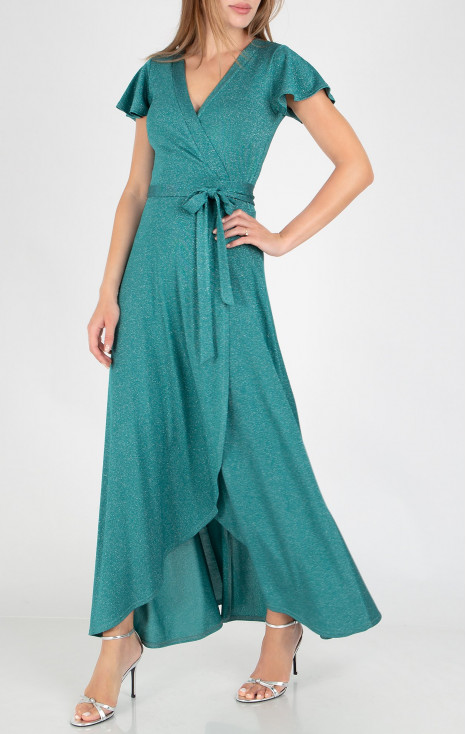Rochie elegantă de petrecere, strălucitoare, de culoare Brilliant Turquoise Green