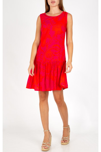 Summer dress in viscose with Vibrant Fuchsia Print