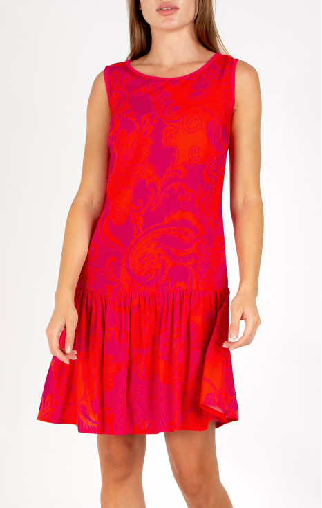 Summer dress in viscose with Vibrant Fuchsia Print