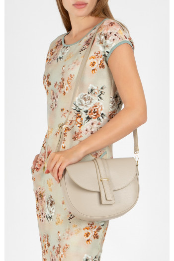 Geantă elegantă din piele naturală, de culoare Sesame