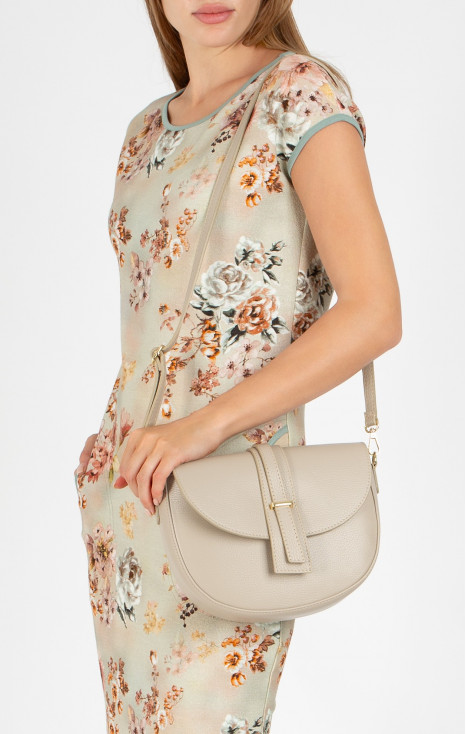 Geantă elegantă din piele naturală, de culoare Sesame