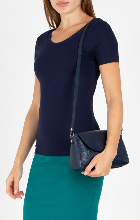 Geantă mică din piele naturală, de culoare Indigo [1]