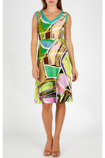 Rochie casual de vară cu imprimeu geometric