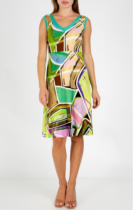 Rochie casual de vară cu imprimeu geometric