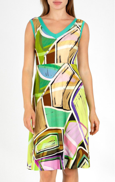 Rochie casual de vară cu imprimeu geometric