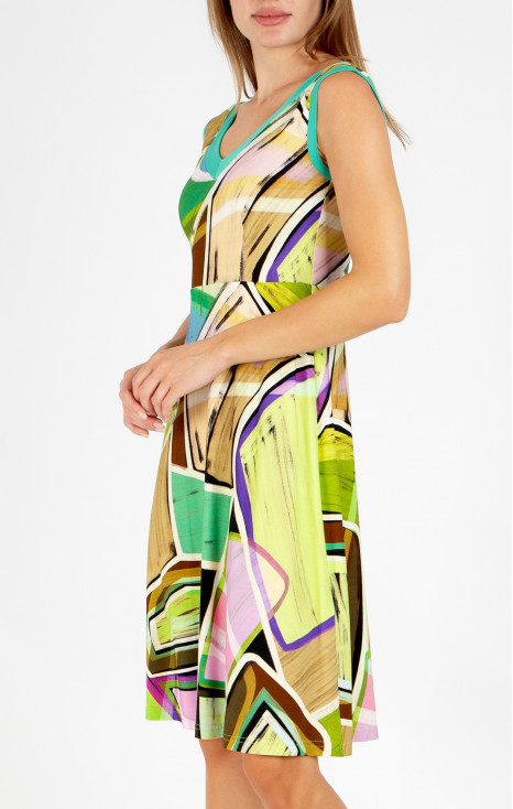 Rochie casual de vară cu imprimeu geometric