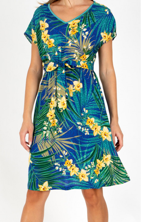 Dress in lightweight viscose with Tropical Breeze Print