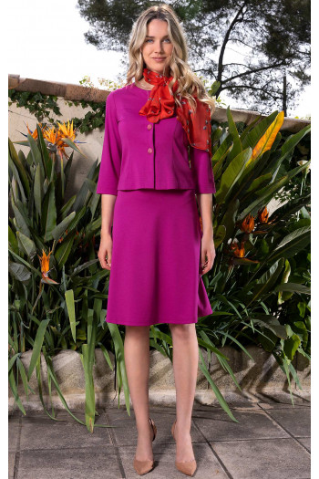 Fustă evazată din tricot  mulat de culoare Purple Orchid [1]