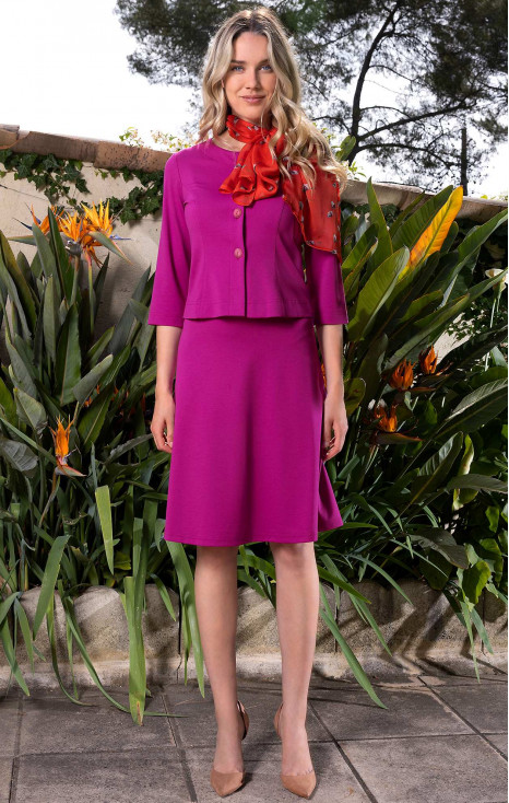 Fustă evazată din tricot  mulat de culoare Purple Orchid [1]