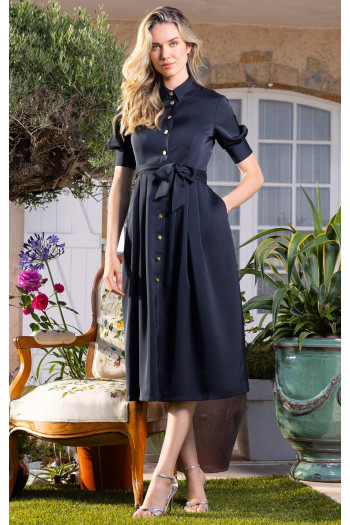 Rochie midi tip cămașă, de culoare Black Onyx [1]