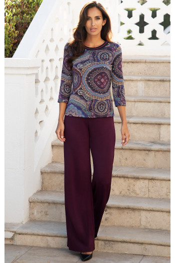 Pantaloni din tricot, în culoarea Winter Bloom [1]