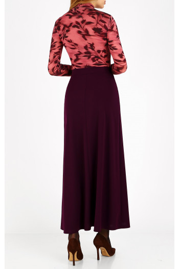 Fustă maxi din jerseu cu cădere grea, în culoarea Winter Bloom [1]