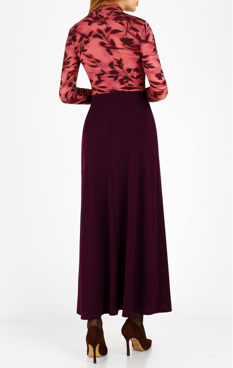 Fustă maxi din jerseu cu cădere grea, în culoarea Winter Bloom [1]