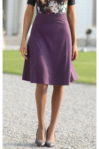 Fustă stilată din tricot dens de culoare Vintage Violet
