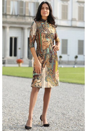 Rochie confortabilă din tricot, cu motive paisley [1]