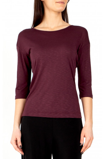 Burgundy Soft Touch Lightweight Jersey Blouse