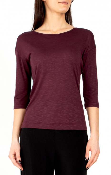 Burgundy Soft Touch Lightweight Jersey Blouse