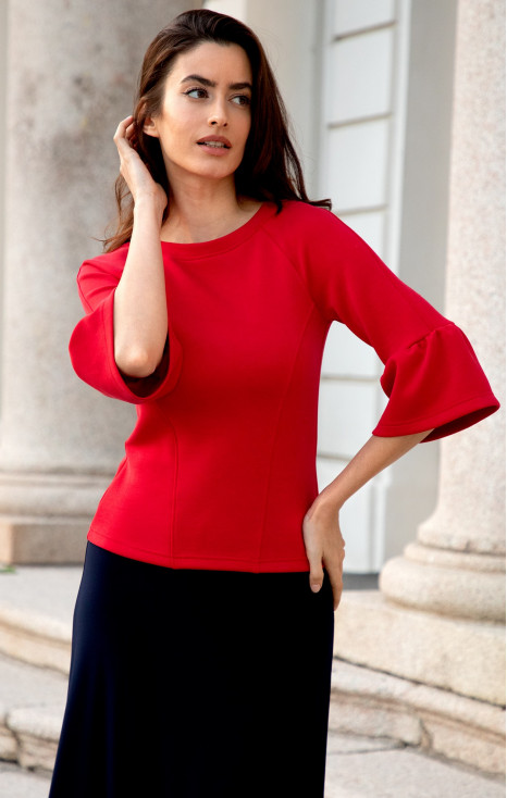 Bluză elegantă &icirc;n culoarea Salsa Red