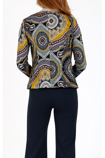 Sacou elegant din material tricot de lux, cu desen grafic stilat [1]