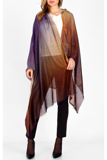 Eșarfă cu reflexii aurii, în nuanțe irizate Purple Sunset