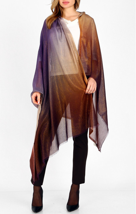 Eșarfă cu reflexii aurii, în nuanțe irizate Purple Sunset