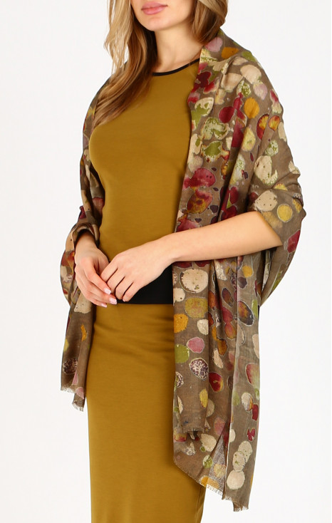 Wool and Silk Scarf - Velvet Petals Serenade [1]