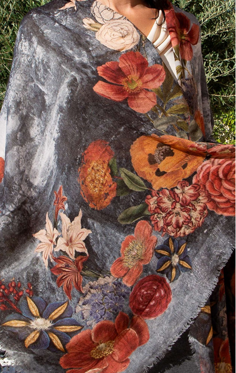 Eșarfă florală din lână și modal Mystic Eternal Garden [1]