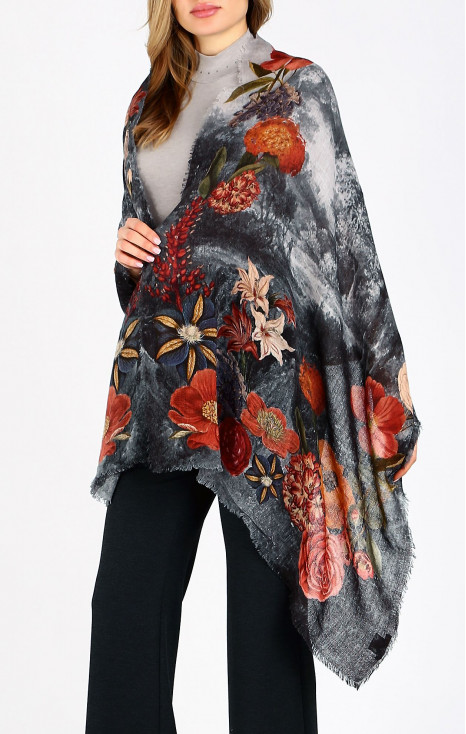 Eșarfă florală din lână și modal Mystic Eternal Garden [1]