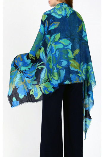 Eșarfă elegantă din lână și modal, cu desen Nocturnal Bloom [1]