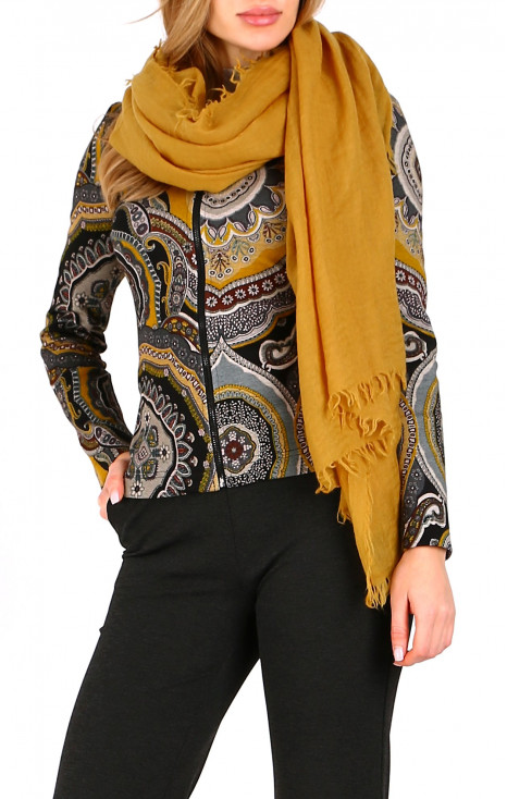 Wool scarf in Honey Mustard colour