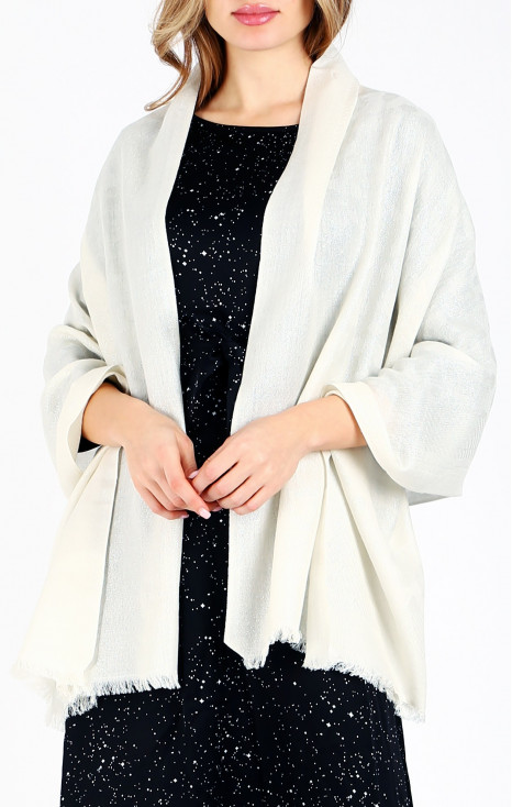 Eșarfă de lux cu reflexii delicate Ivory Mist Jacquard
