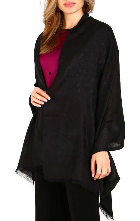 Fular de lux cu sclipire delicată, Black Moon Jacquard