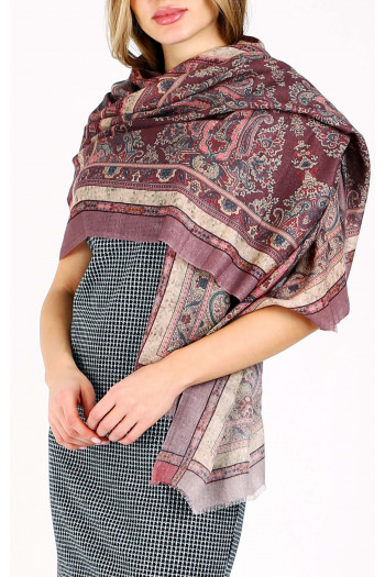 Eșarfă moale și călduroasă din lână și mătase  Velvet Rose Tapestry [1]