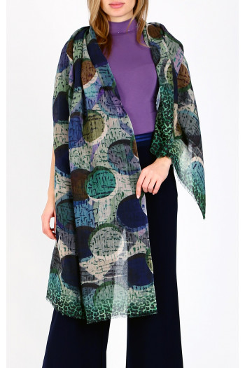 Eșarfă captivantă din lână și modal, cu desen Mystic Raindrop Harmony [1]