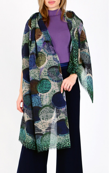 Eșarfă captivantă din lână și modal, cu desen Mystic Raindrop Harmony [1]